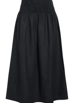 Alessa shirred linen midi skirt