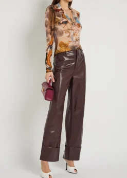 Alexander wide-leg faux leather trousers