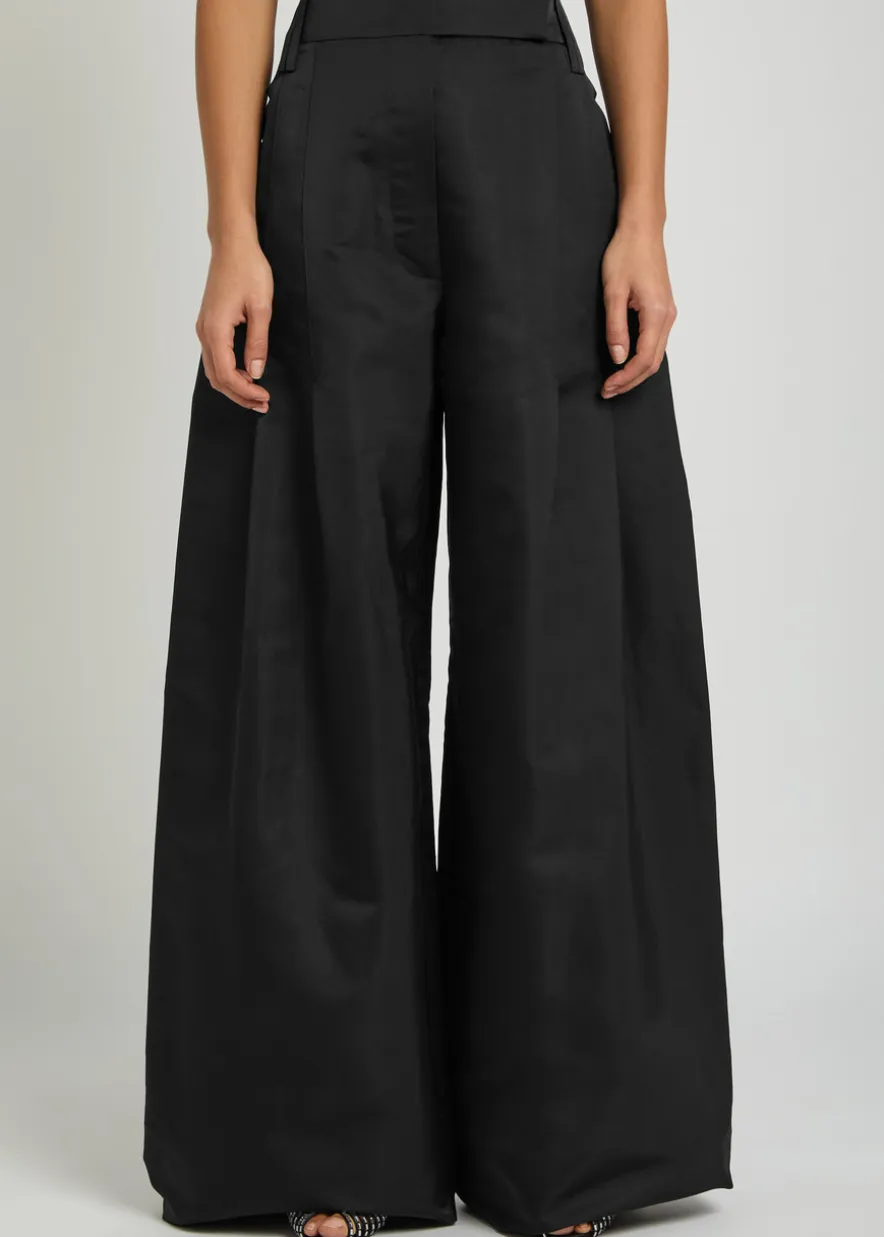 Alexandra wide-leg silk trousers