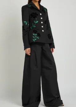 Alexandra wide-leg silk trousers