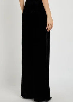 Alex wide-leg velour trousers
