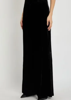 Alex wide-leg velour trousers