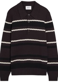 Alfie striped cotton polo jumper