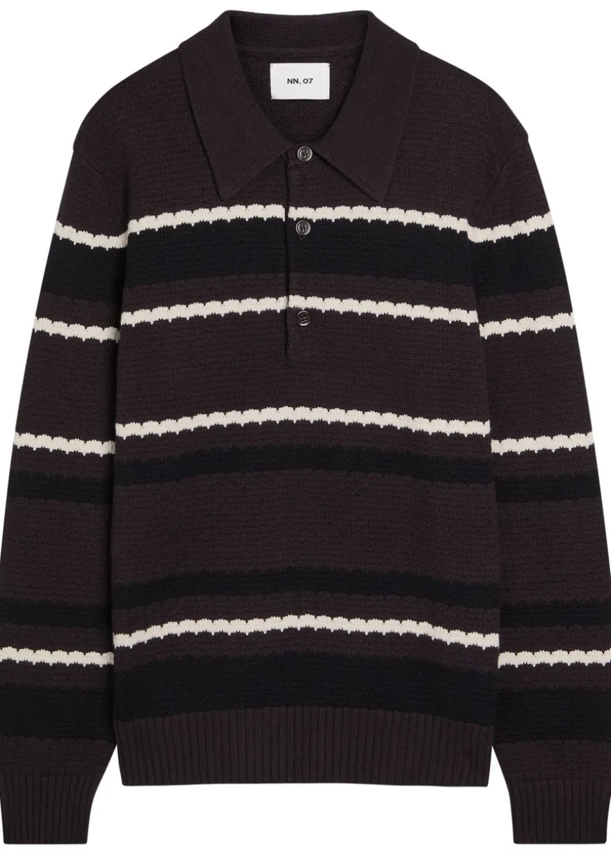 Alfie striped cotton polo jumper