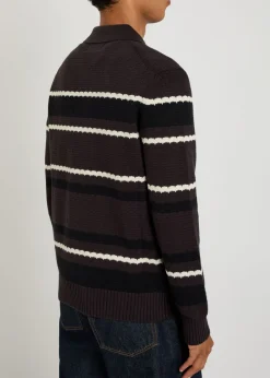 Alfie striped cotton polo jumper
