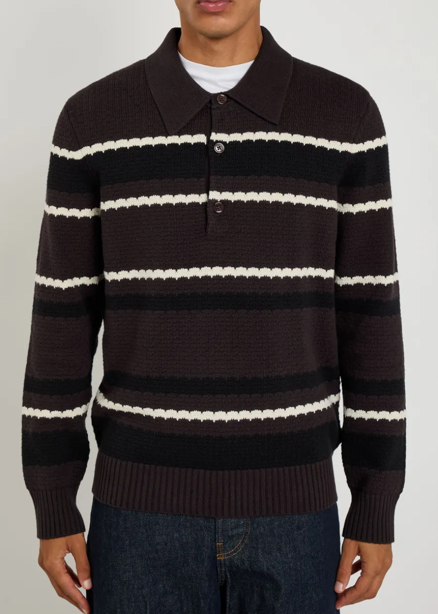 Alfie striped cotton polo jumper