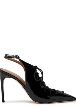 Alia 90 patent leather slingback pumps
