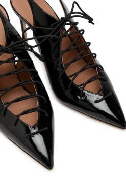 Alia 90 patent leather slingback pumps