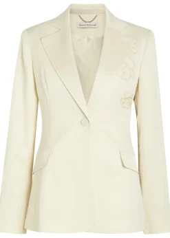 Alice rose-appliquéd woven blazer