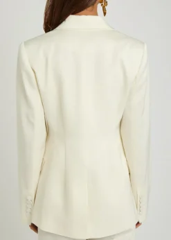 Alice rose-appliquéd woven blazer