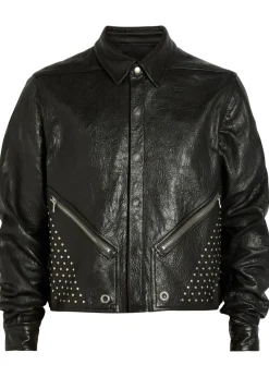 Alice studded grained leather jacket