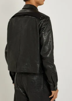 Alice studded grained leather jacket