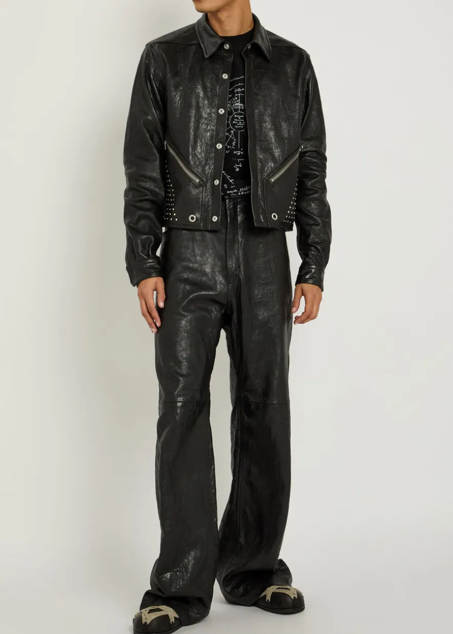 Alice studded grained leather jacket