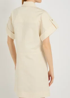 Ali cotton and linen-blend mini shirt dress