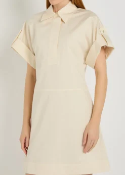 Ali cotton and linen-blend mini shirt dress