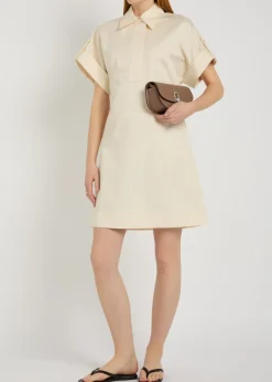 Ali cotton and linen-blend mini shirt dress