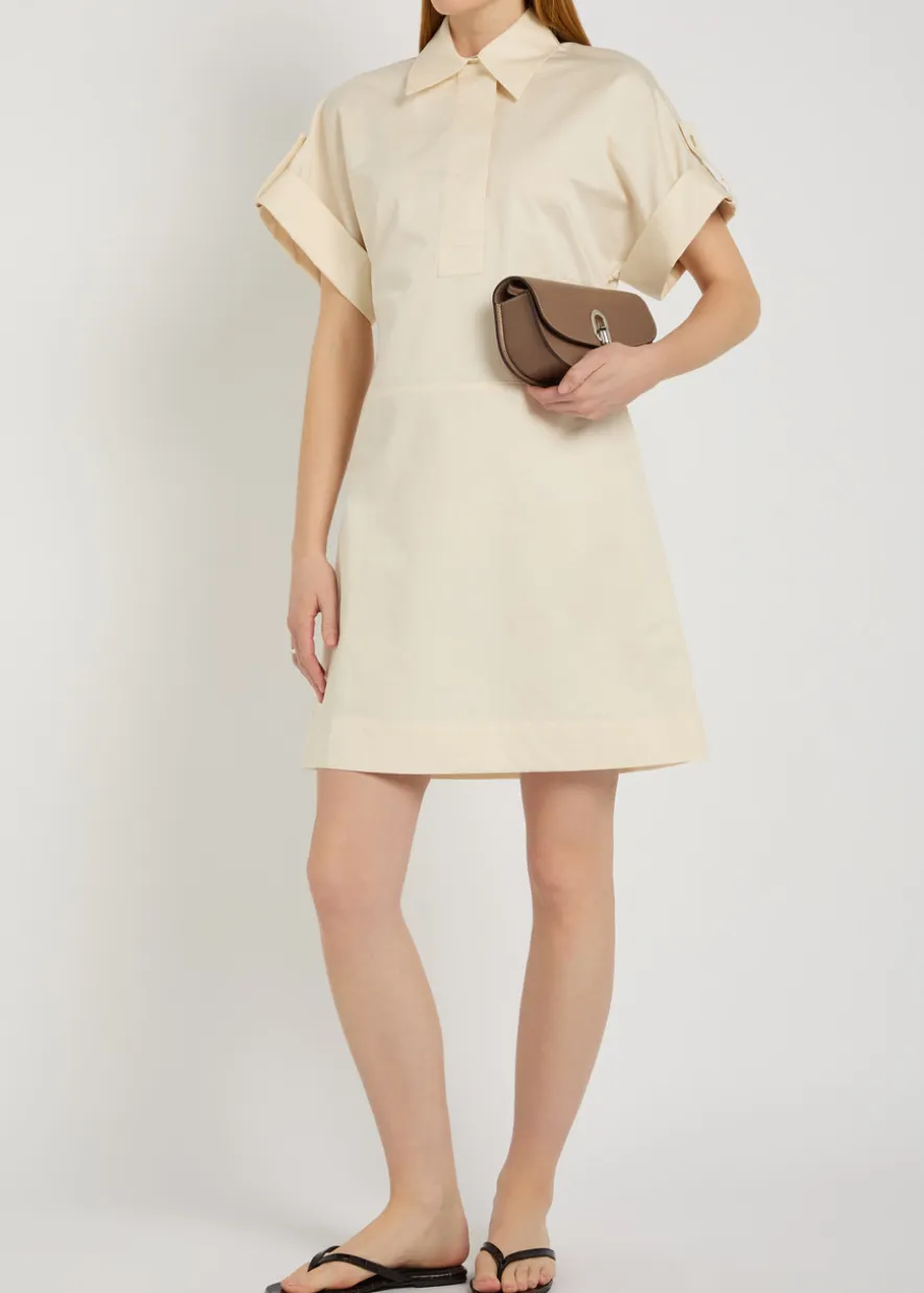 Ali cotton and linen-blend mini shirt dress