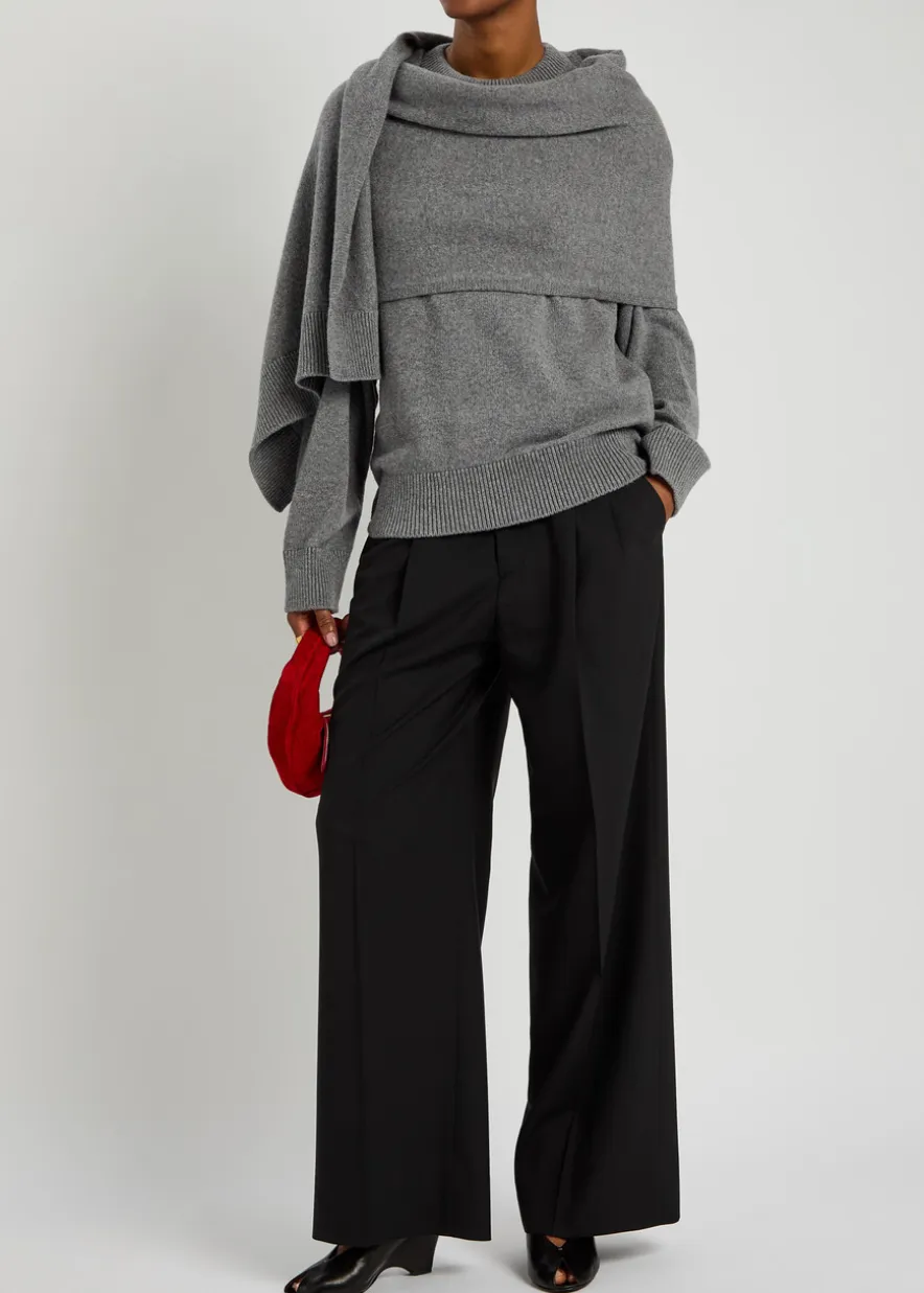 Alida scarf-effect wool and cashmere-blend jumper