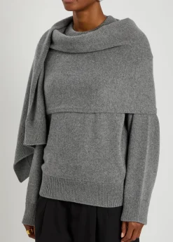 Alida scarf-effect wool and cashmere-blend jumper