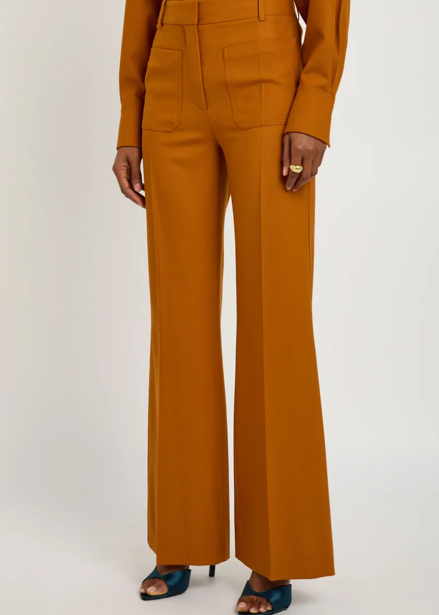 Alina flared-leg twill trousers