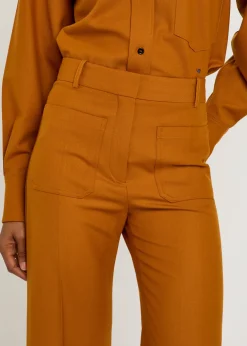 Alina flared-leg twill trousers