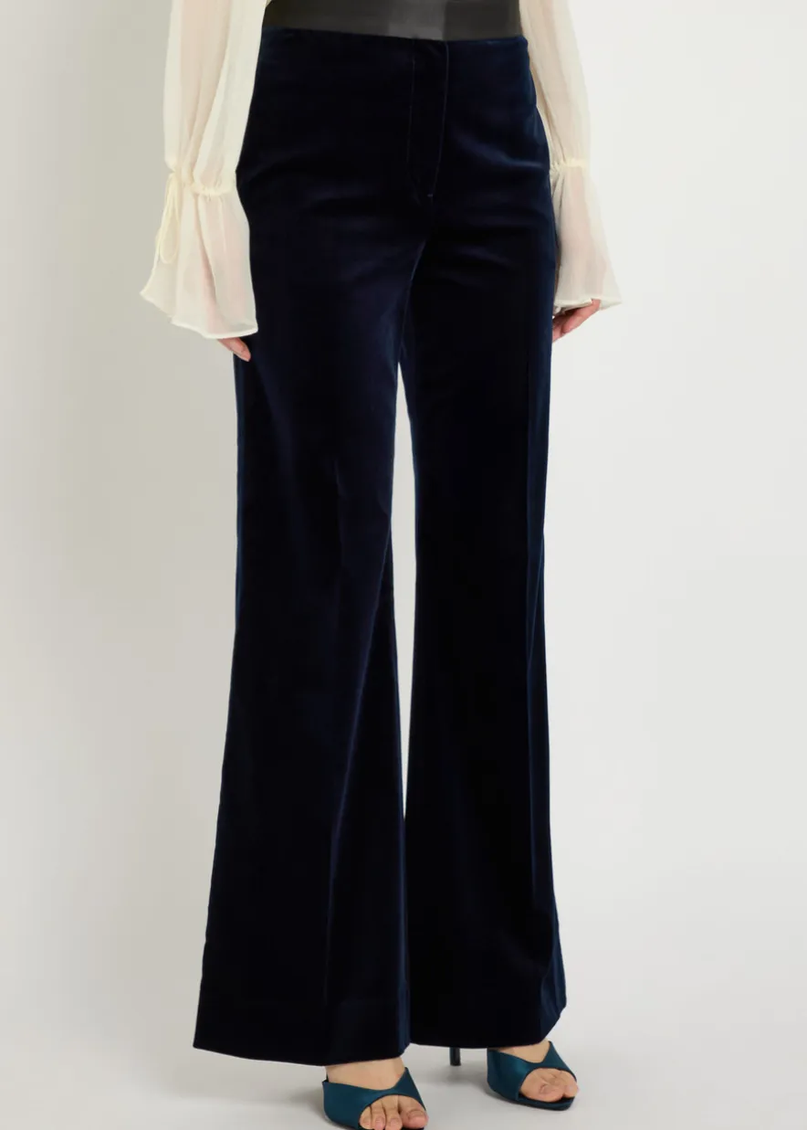 Alina flared-leg velvet trousers