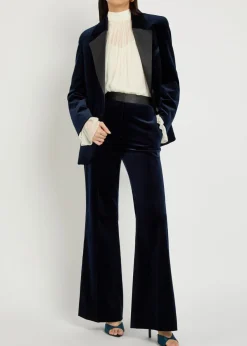Alina flared-leg velvet trousers