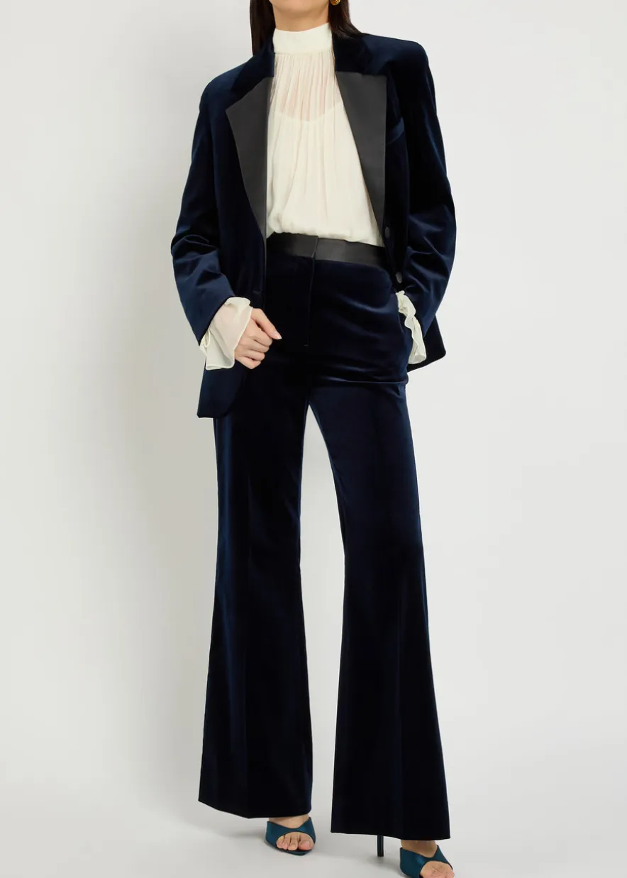 Alina flared-leg velvet trousers