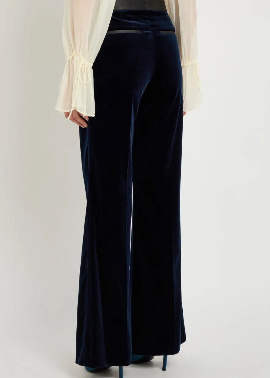 Alina flared-leg velvet trousers