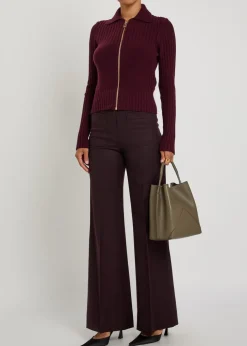 Alina flared-leg wool trousers