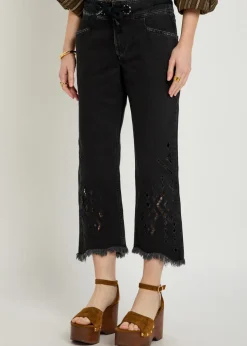 Alison cut-out cropped denim jeans