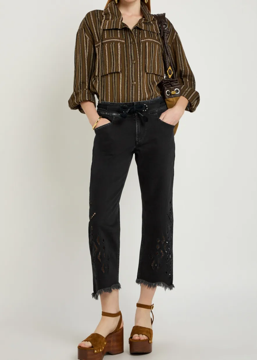 Alison cut-out cropped denim jeans