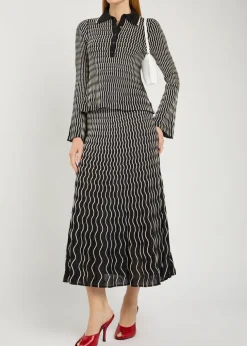 Aliza textured knit midi skirt
