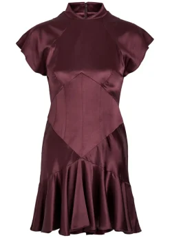Alizee panelled silk-blend mini dress