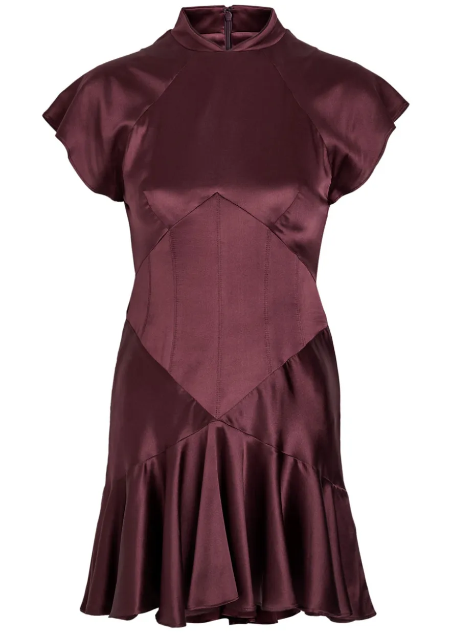 Alizee panelled silk-blend mini dress