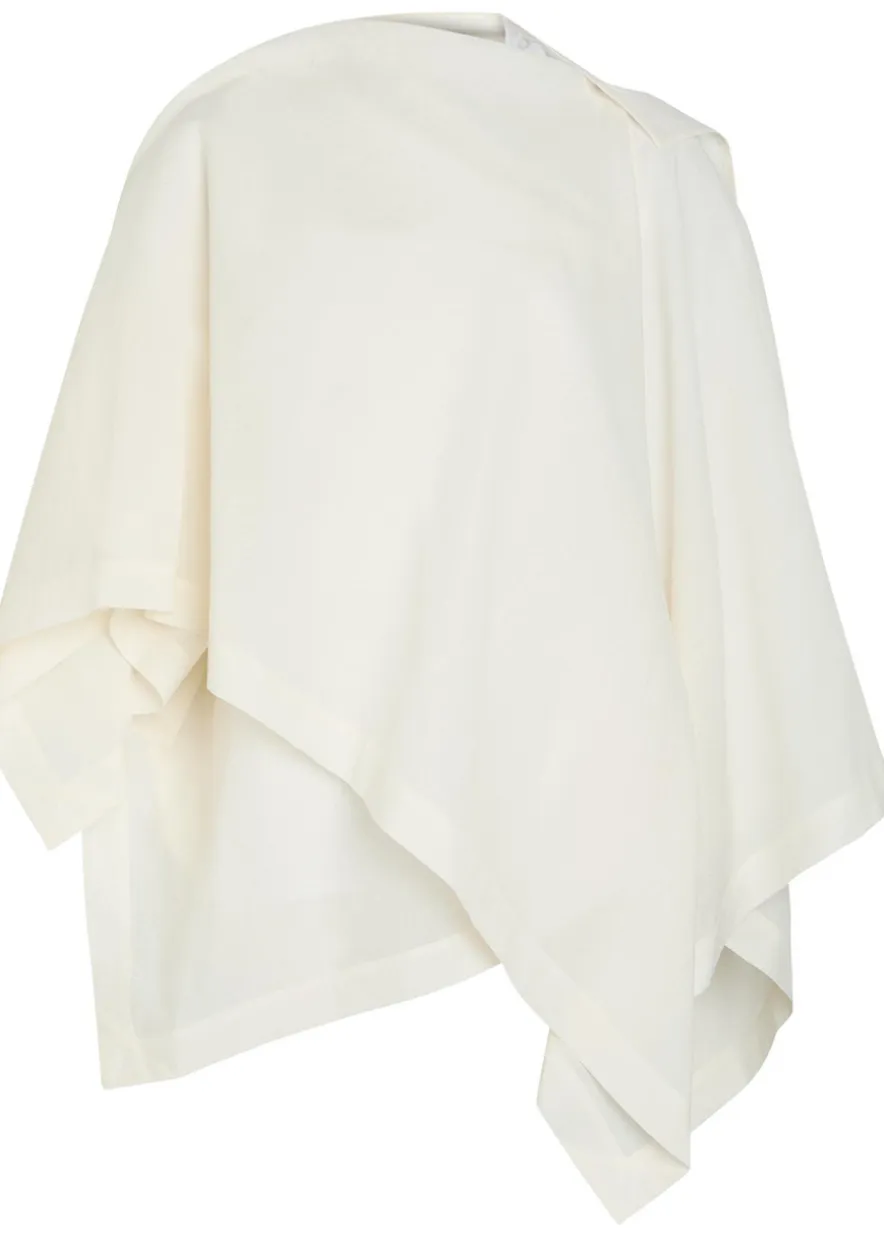 All Squares cape-effect asymmetric paper-blend top