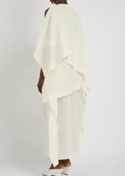 All Squares cape-effect asymmetric paper-blend top