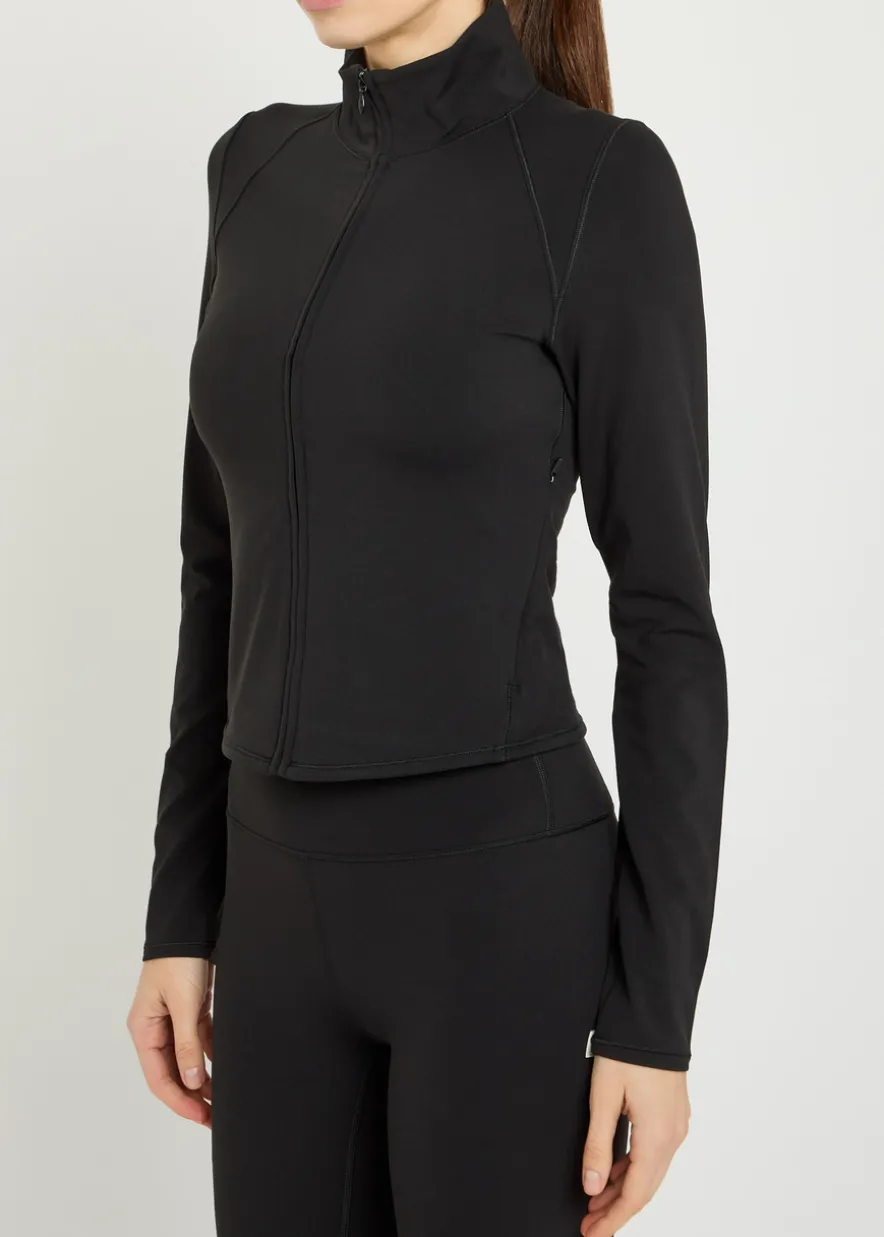 All The Feels zip up stretch-jersey top