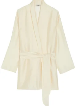 Alma embroidered belted kimono robe