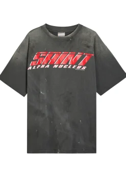 Alpha Nucleus printed distressed cotton T-shirt