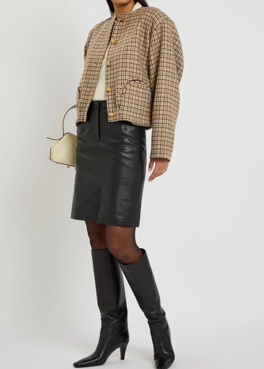 Altai checked wool and cashmere-blend jacket