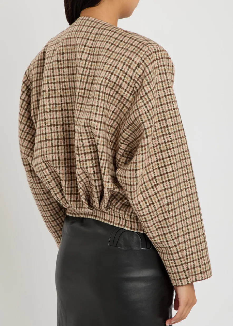 Altai checked wool and cashmere-blend jacket