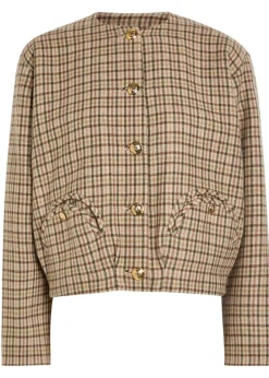 Altai checked wool and cashmere-blend jacket