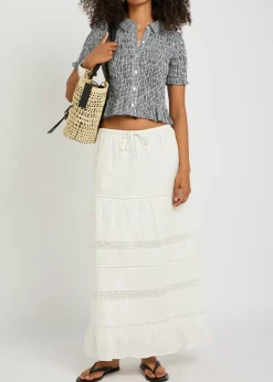 Alton smocked gingham cotton-poplin shirt