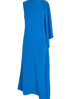 Aly cascading crepe midi dress