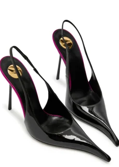 Amalia 110 patent leather slingback pumps