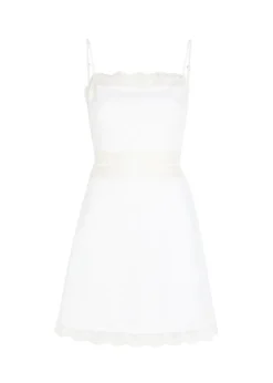 Amalina lace and linen mini dress
