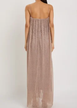 Amante metallic-mesh maxi dress