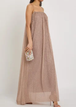 Amante metallic-mesh maxi dress