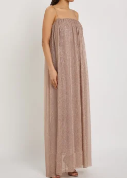 Amante metallic-mesh maxi dress